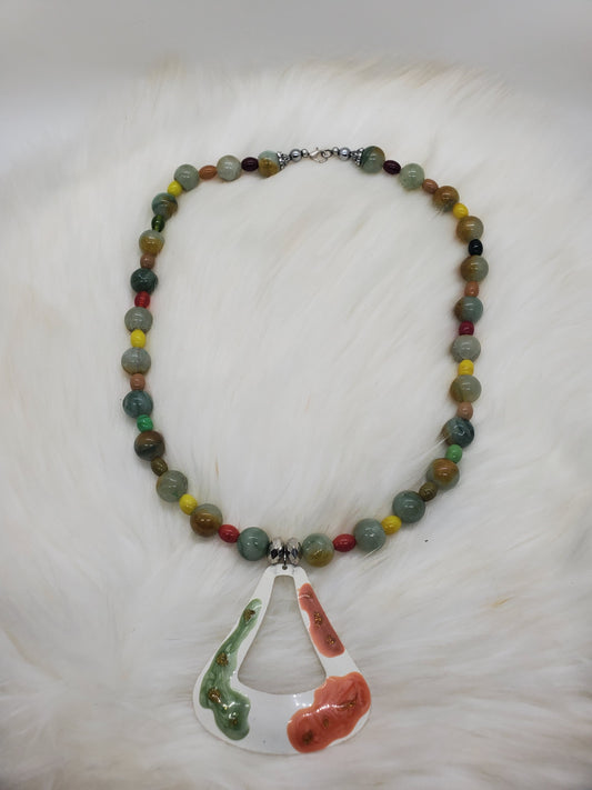 Handcrafted Multicolor Beaded Statement Necklace