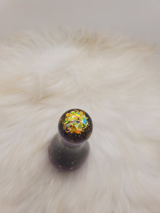 Purple & Gold Handmade Resin Paperweight Art