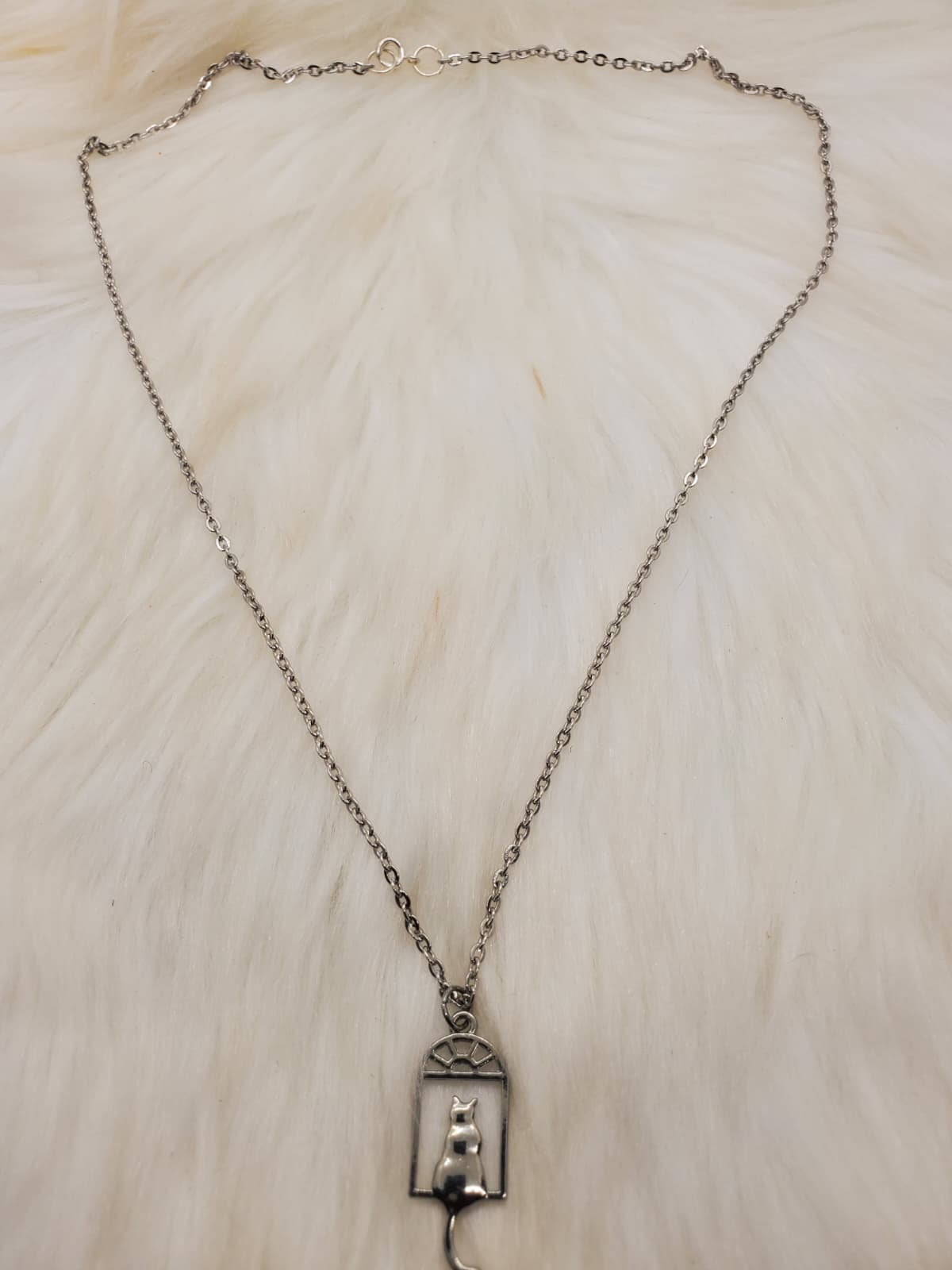 Sterling Silver Cat Pendant Necklace
