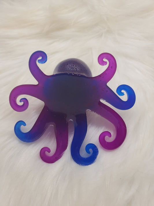 Handmade Purple & Blue Resin Octopus Paperweight