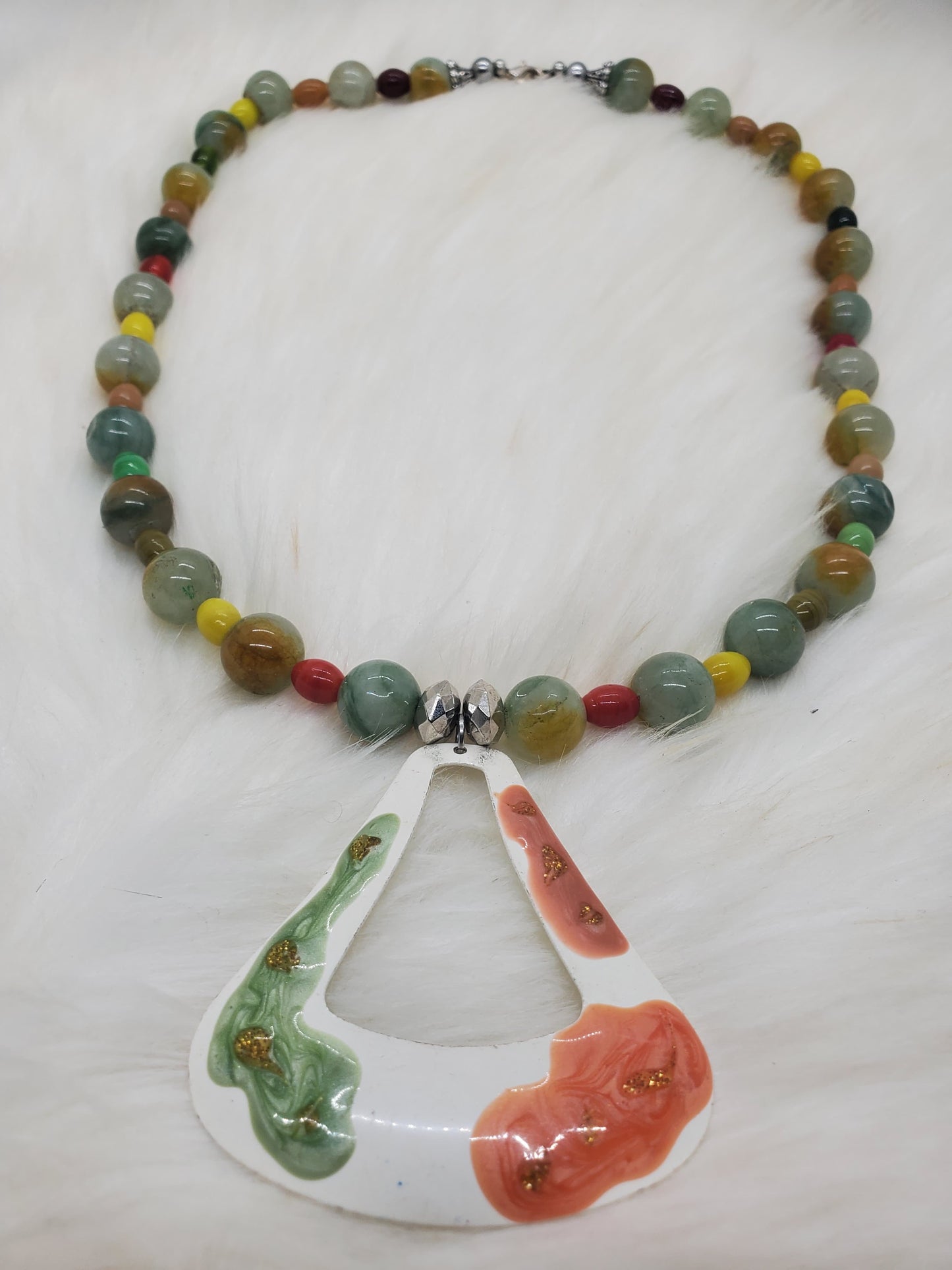 Handcrafted Multicolor Beaded Statement Necklace