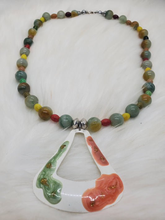 Handcrafted Multicolor Beaded Statement Necklace