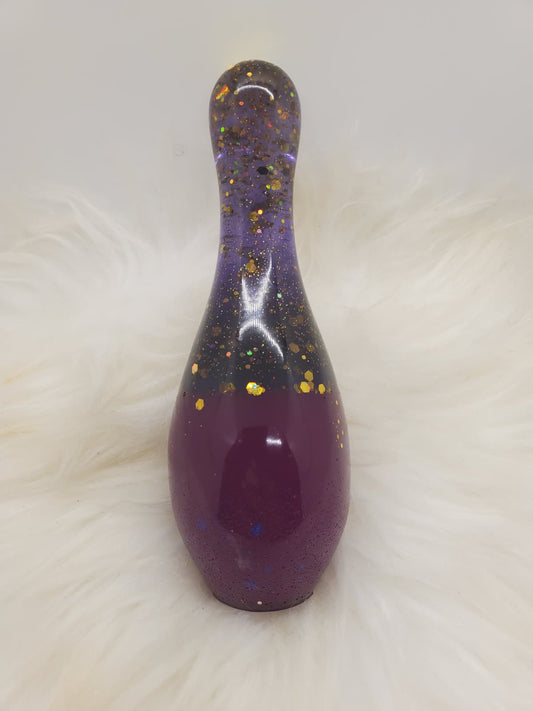 Purple & Gold Handmade Resin Paperweight Art