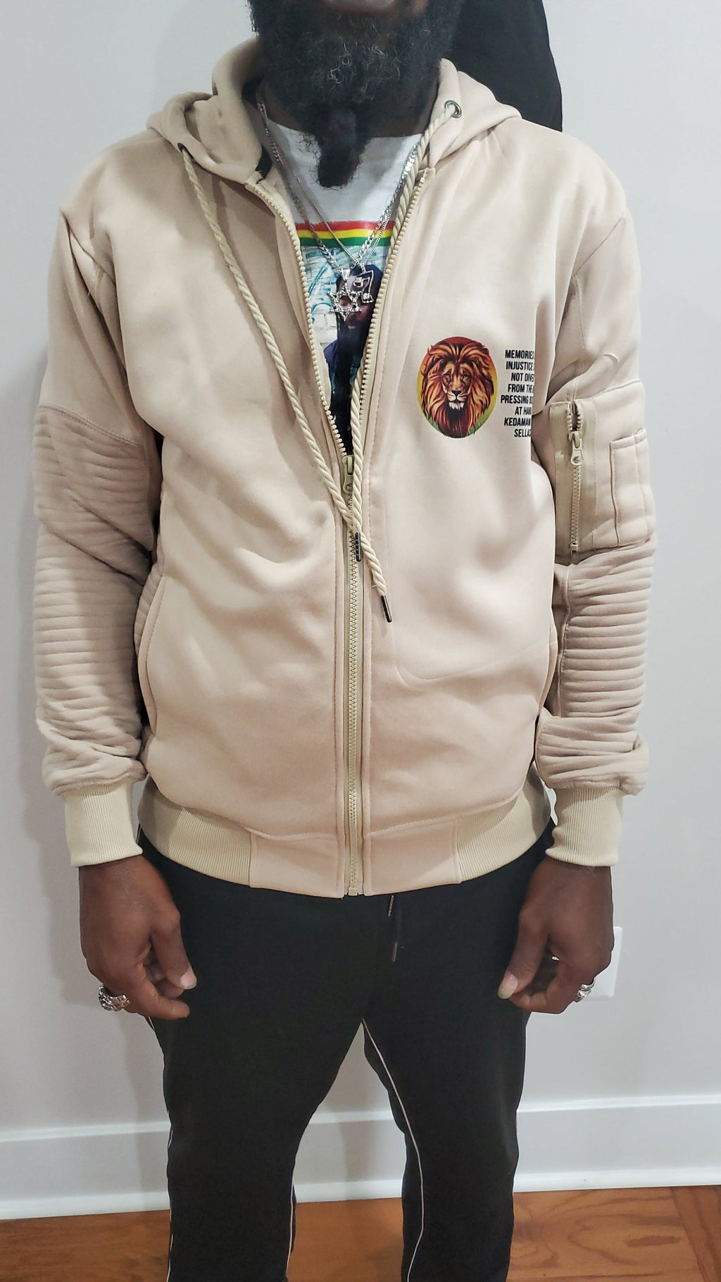 LION HEAD HOODIE RASTA STYLE